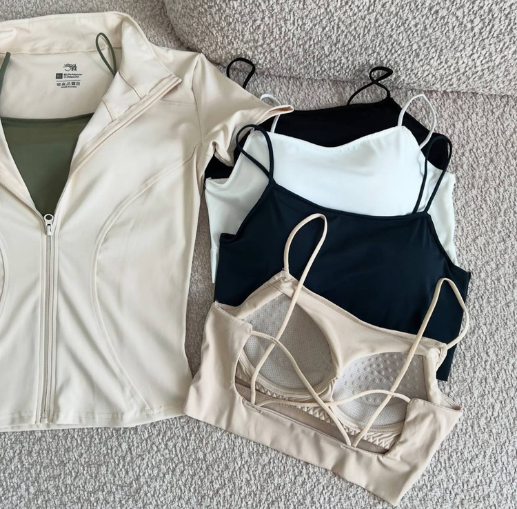 نیمتنه ورزشی لیزری اروپایی کاپ ثابت با طراحی پشت ضربدری و دو لایه، مناسب ورزش و استفاده روزمره