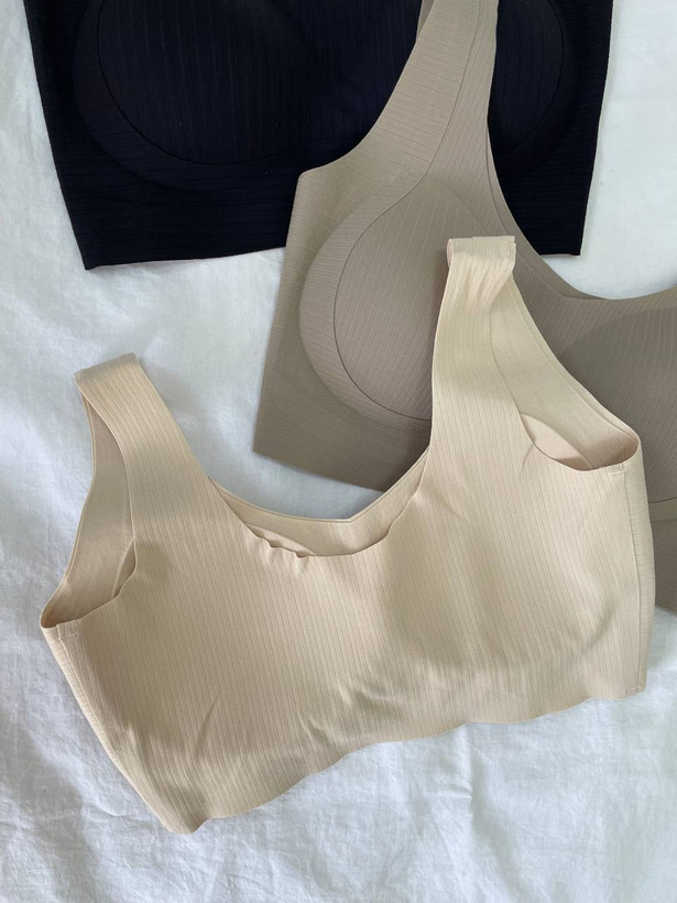 نیمتنه لیزری زنانه کاپ متحرک بدون دوخت با پوشش پهلو و بغل سینه در رنگهای مشکی، بژ، آجری تیره و کرم