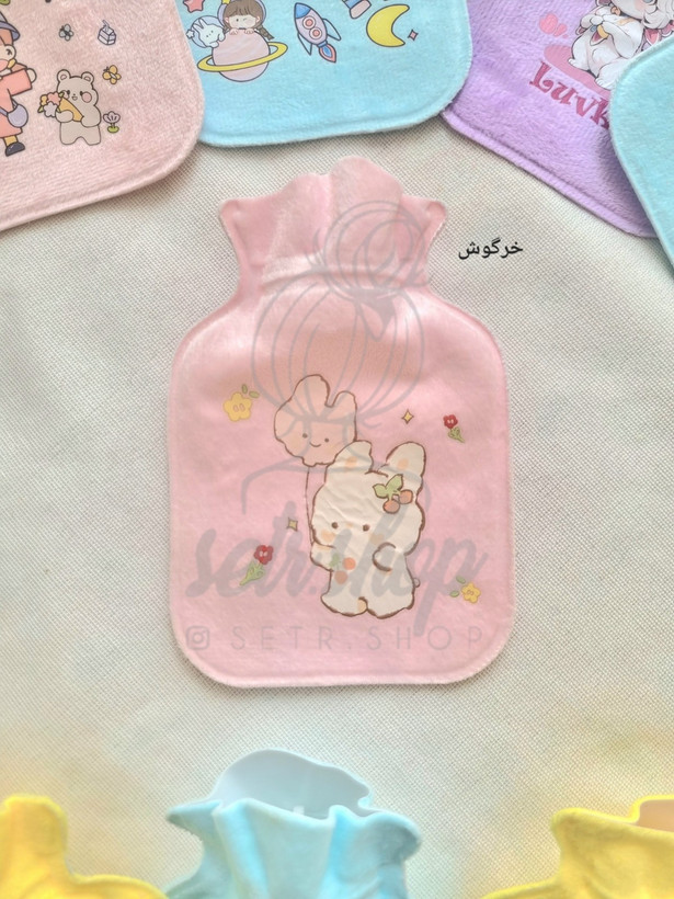 کیسه آبگرم مخملی وارداتی در ۷ طرح فانتزی با درب پلاستیکی ایمن