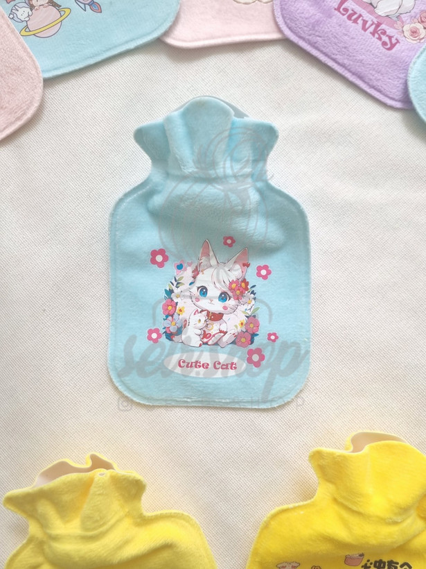 کیسه آبگرم مخملی وارداتی در ۷ طرح فانتزی با درب پلاستیکی ایمن