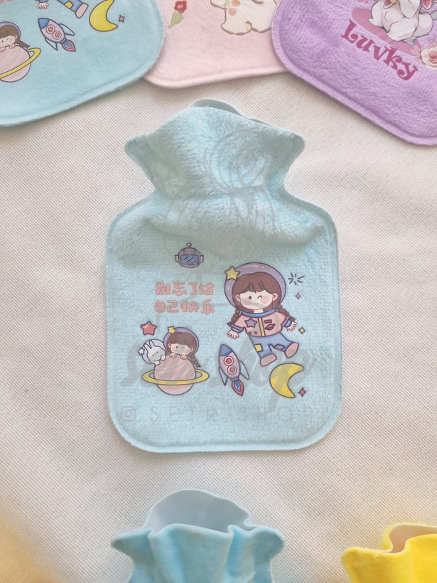 کیسه آبگرم مخملی وارداتی در ۷ طرح فانتزی با درب پلاستیکی ایمن