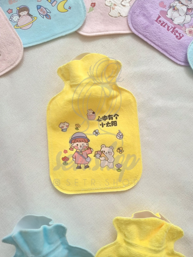 کیسه آبگرم مخملی وارداتی در ۷ طرح فانتزی با درب پلاستیکی ایمن