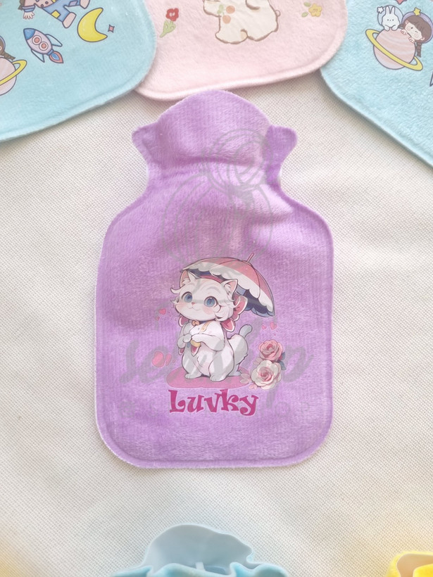 کیسه آبگرم مخملی وارداتی در ۷ طرح فانتزی با درب پلاستیکی ایمن