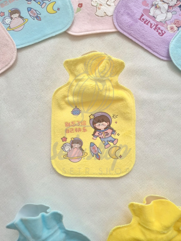 کیسه آبگرم مخملی وارداتی در ۷ طرح فانتزی با درب پلاستیکی ایمن