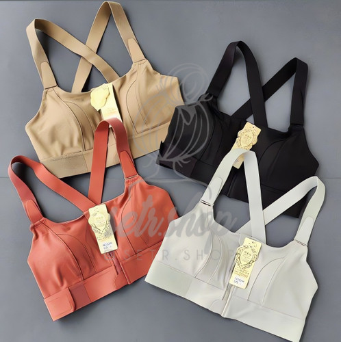 نیمتنه ورزشی حرفهای Lishas Secret با زیپ جلو، قزن داخلی و طراحی پشت ضربدری