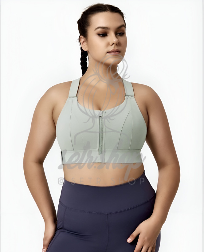 نیمتنه ورزشی حرفهای Lishas Secret با زیپ جلو، قزن داخلی و طراحی پشت ضربدری