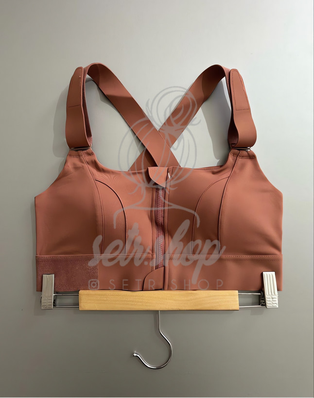 نیمتنه ورزشی حرفهای Lishas Secret با زیپ جلو، قزن داخلی و طراحی پشت ضربدری