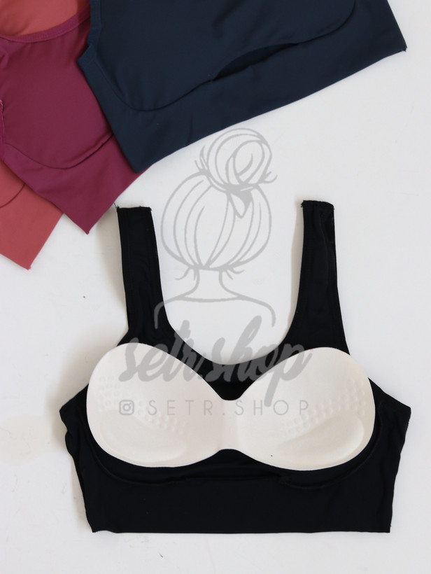 ست ورزشی زنانه نیمتنه و شورتک فاق بلند با کاپ متحرک و دوخت لیزری