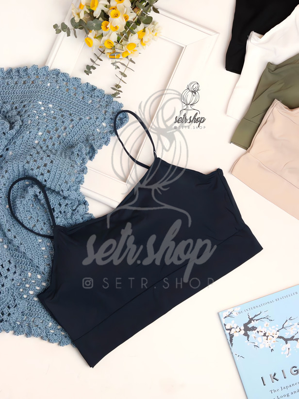 نیمتنه ورزشی لیزری اروپایی کاپ ثابت با طراحی پشت ضربدری و دو لایه، مناسب ورزش و استفاده روزمره