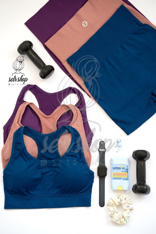 ست ورزشی زنانه وارداتی فری سایز شلوارک کمر گنی ۷ رنگ