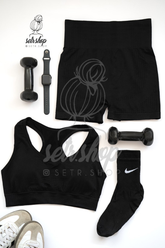 ست ورزشی زنانه وارداتی فری سایز شلوارک کمر گنی ۷ رنگ