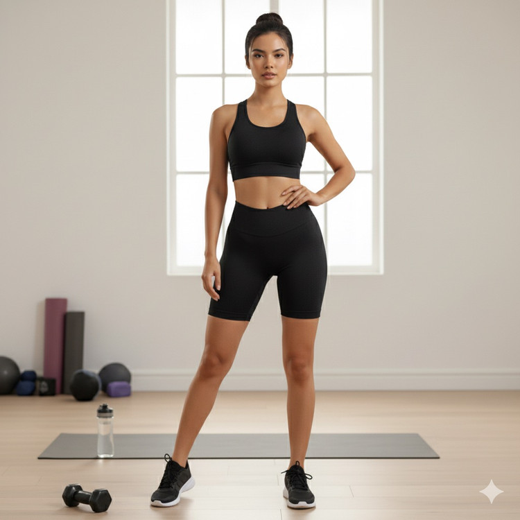 شورتک گنی زنانه وارداتی با کمر ۱۰ سانتی، طراحی ساده بدون چین پشت، مناسب سایز ۳۶ تا ۴۴