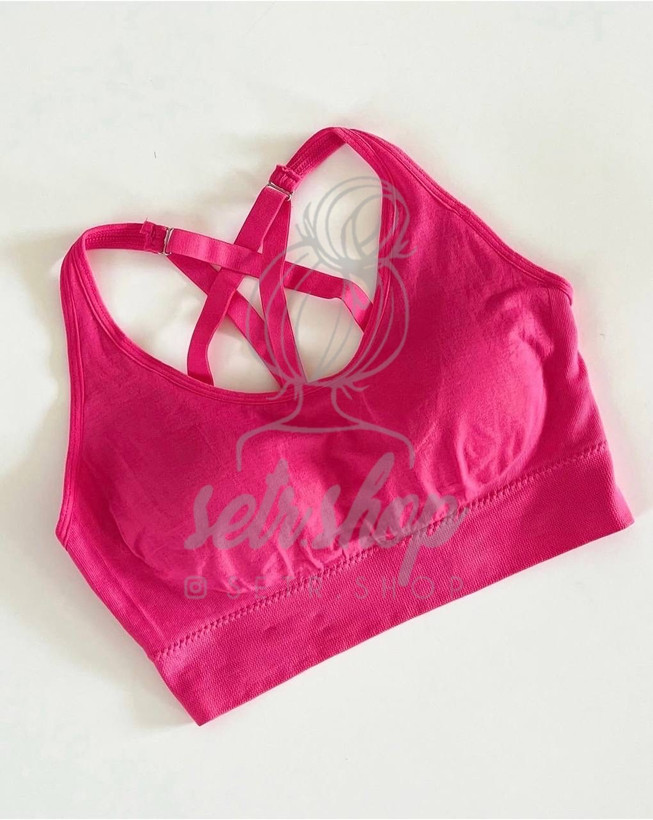 نیمتنه ورزشی با طراحی ضربدری و دستکهای فلزی وارداتی در رنگهای آبی، صورتی، سفید، مشکی، سبز و سرخابی