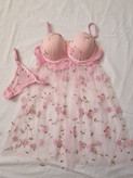 لباس خواب دو تیکه توری گلدوزی